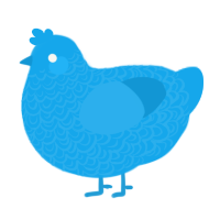 A sky chicken with a double-lace pattern