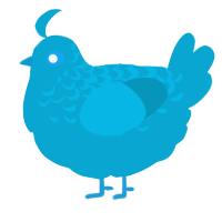 A cerulean chicken with a half-lace pattern