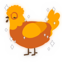 A brown and gold chicken with a head pattern