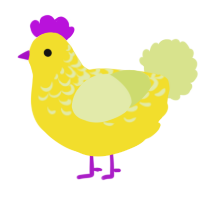 A yellow and lemon chicken with a half-lace pattern