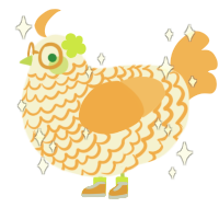 A sable and ultramarine chicken with a lace pattern