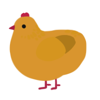 (unnamed), a orange and ochre chicken with a neck-speckle pattern