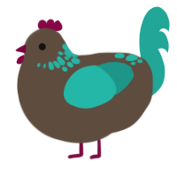 (unnamed), a bark and turquoise chicken with a neck-speckle pattern