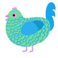A spring and sky chicken with a lace pattern