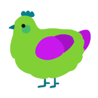 A grass and amethyst chicken