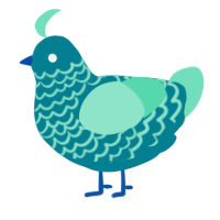 A sea and mint chicken with a lace pattern