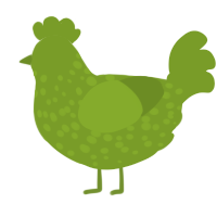 chart, a chartreuse chicken with a speckle pattern