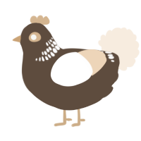 A bark and cream chicken with a neck-band pattern