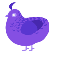 A blurple and indigo chicken with a half-lace pattern
