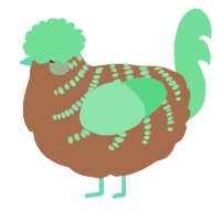 A brown and spring chicken with a half-bar pattern