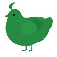 A viridian chicken with a neck-speckle pattern