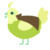 (unnamed), a grass and apple chicken with a head pattern