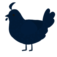 A tumblr chicken with a speckle pattern