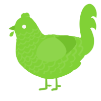 A grass chicken with a lace pattern