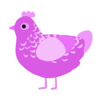A orchid and lavender chicken with a half-lace pattern