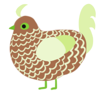 A brown and apple chicken with a lace pattern