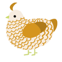 A cream and ochre chicken with a lace pattern