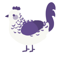 A white and overcast chicken with a half-lace pattern