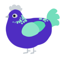 Chargestone, a indigo and mint chicken with a neck-speckle pattern