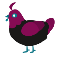 A sable and wine chicken with a head pattern