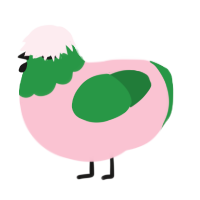 (unnamed), a rose and viridian chicken with a head pattern
