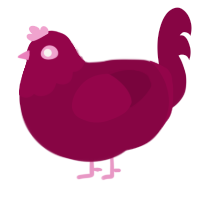 A maroon chicken with a head pattern