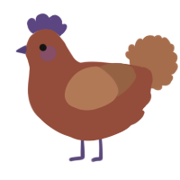 A russet and brown chicken