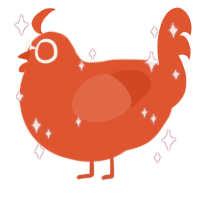 A vermilion chicken