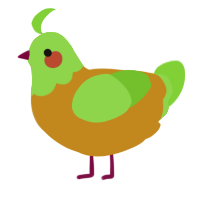 A ochre and grass chicken with a head pattern