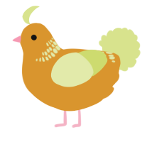 A orange and lemon chicken with a neck-band pattern