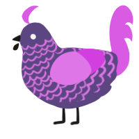 A overcast and orchid chicken with a lace pattern