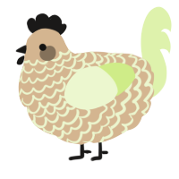 A beige and apple chicken with a lace pattern