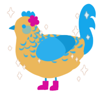 A honey and sky chicken with a half-lace pattern