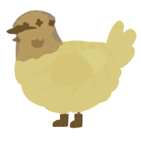 A navy chicken with a half-bar pattern