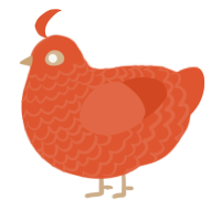 Char, a vermilion chicken with a lace pattern