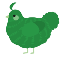 A viridian chicken with a bar pattern
