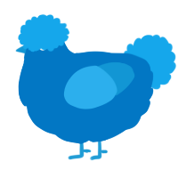 Butterfly Pea, a sapphire and sky chicken