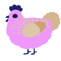 A lavender and beige chicken with a half-lace pattern