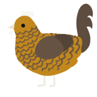 Noodle Soup, a ochre and bark chicken with a lace pattern
