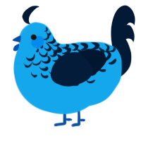 A sky and tumblr chicken with a half-lace pattern