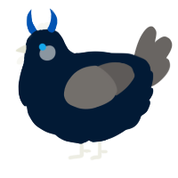A tumblr and grey chicken