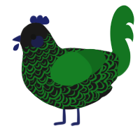 A sable and leaf chicken with a double-lace pattern