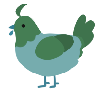 A aqua and viridian chicken with a head pattern