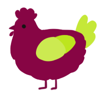 A maroon and lime chicken
