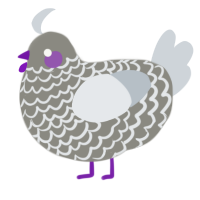 A ash and mist chicken with a lace pattern