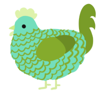 (unnamed), a mint and chartreuse chicken with a lace pattern