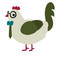 adam, a white and olive chicken