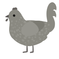 A ash chicken with a speckle pattern