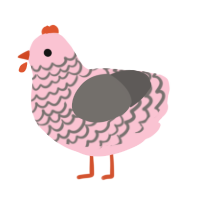 A rose and grey chicken with a lace pattern