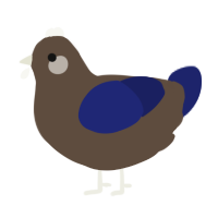 A bark and navy chicken